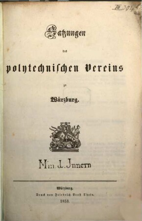 Satzungen des polytechnischen Vereins zu Würzburg