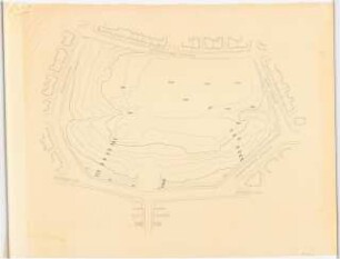 Stadtpark, Erfurt: Vorentwurf für die Neugestaltung des Stadtparks Erfurt: Lageplan mit Höhenlinien 1:500