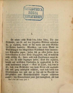 Aus alter und neuer Zeit : Erzählungen, 1