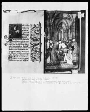 Lateinisches Gebetbuch mit Kalendarium — Die Auferweckung des Lazarus
