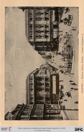 Napoli – Piazza della Borsa. – Corso Umberto I. – Plâce de la Bourse – Cours Humbert Ier. – Piazza della Borsa – Corso Umberto I. – Börsen Platz – Corso Umberto der I.