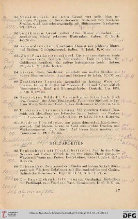 Holzarbeiten (Nr. 168-185)