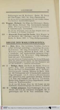 Drucke der Wahlverwandten (Nr. 460-469)
