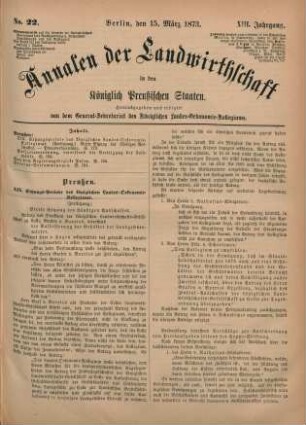 No. 22. Berlin, den 15. März 1873. XIII. Jahrgang.