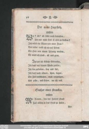 Der arme Hagestolz.