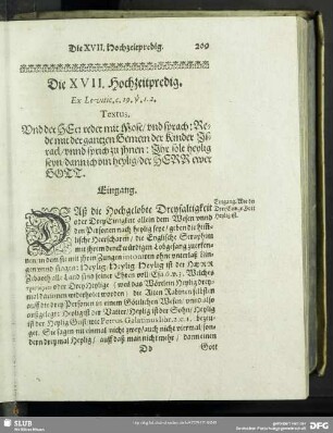 Die XVII. Hochzeitpredig. Ex Levitic.c.19.v.1.2