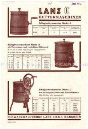 Lanz Buttermaschinen