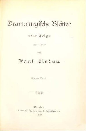 Dramaturgische Blätter : Neue Folge ; 1875-1878, 2