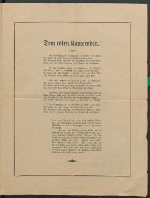 Dem toten Kameraden.