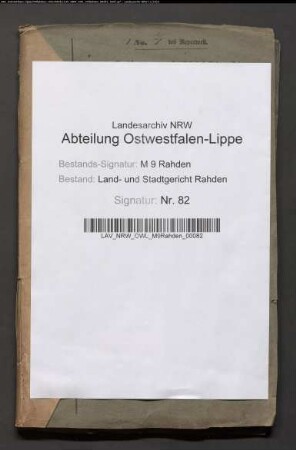 Teilungsrezess des Generalanteils der Bauerschaft Westrup am Stemmermoor