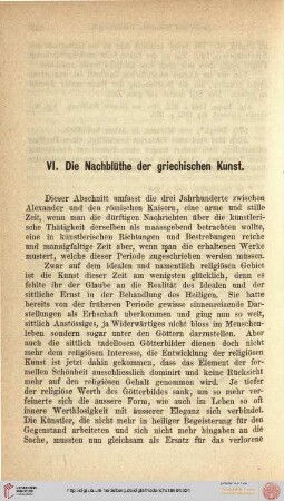VI. Die Nachblüthe der griechischen Kunst