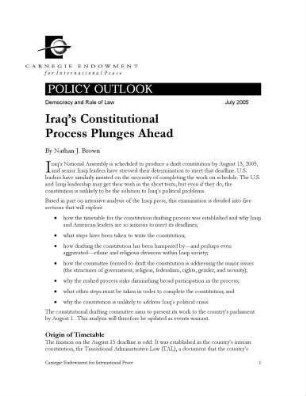 Iraq's constitutional process plunges ahead