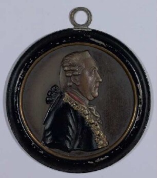 Bildnismedaillon mit Zinnrelief eines Grafen von Rosenberg