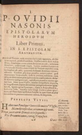 P. Ovidii Nasonis Epistolarum Heroidum