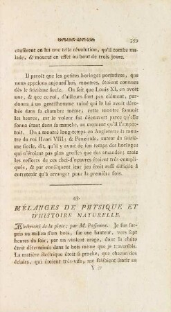 43. Mélanges De Physique Et D'Histoire Naturelle.