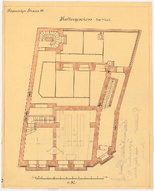 Luisenstädtische Bank, Berlin-Mitte: Grundriss Keller 1:50