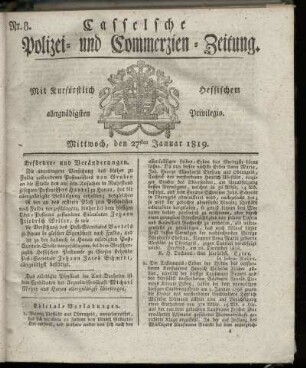 Nr. 8, Mittwoch, den 27sten Januar 1819