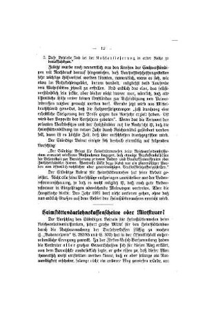 Heimstättendarlehnskassenscheine oder Mietsteuer?