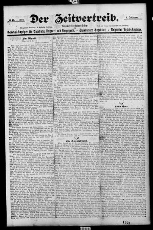 Der Zeitvertreib. 1901-1903