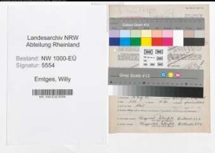 Entnazifizierung Willy Erntges, geb. 16.08.1894 (Dolmetscher)