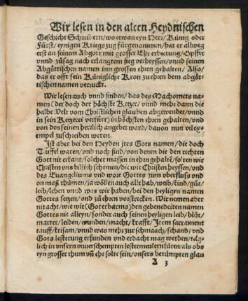 Wir lesen in den alten Heydnischen Geschicht Schreibern ...