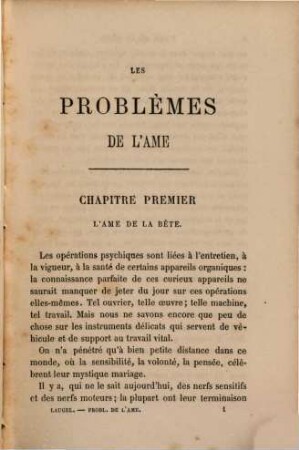 Les problèmes de l'ame