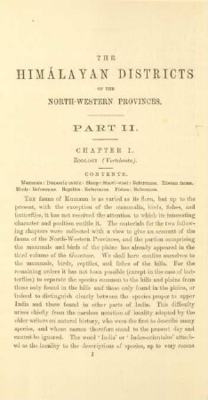 Chapter I. Zoology (Vertebrata)