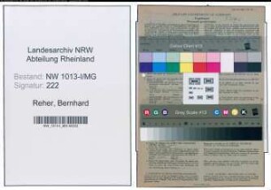 Entnazifizierung Bernhard Reher , geb. 15.05.1909 (Koch)
