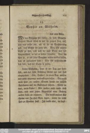 23. Sophie an Wilhelm. den 4ten März.