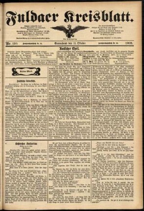 Erste Ausgabe vom Samstag, den 11. Oktober 1902.