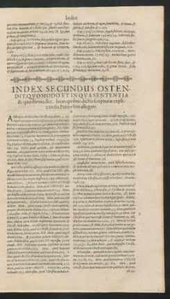 Index Secundus