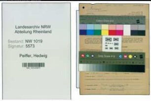 Entnazifizierung Hedwig Peiffer , geb. 01.03.1907 (Geschaeftsleiterin)