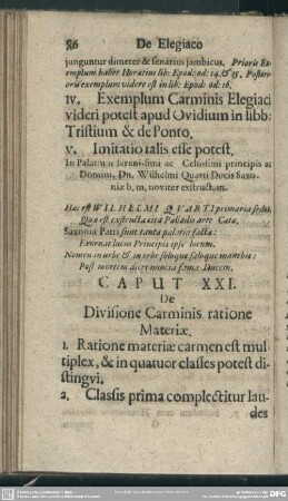 Caput XXI. De Divisione Carminis ratione Materiae