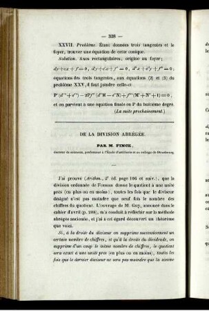 De la division abrégée.