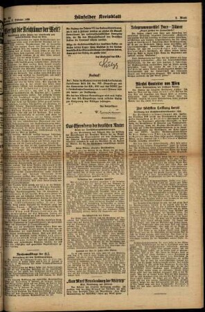 Zweite Ausgabe vom Freitag, den 03. Februar 1939.