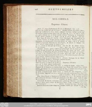 XIII. Siecle. Empereurs d'Orient.