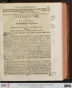 Titulus VIII. De Mandatis