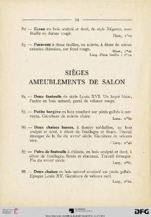 Sièges - Ameublements de salon