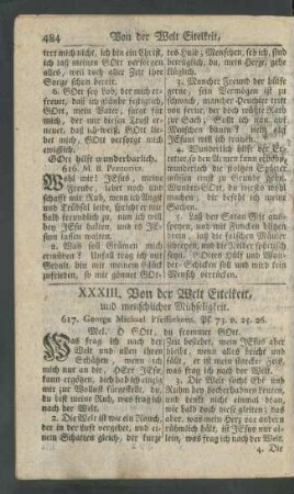 XXXIII. Von der Welt Eitelkeit