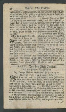 XXXIII. Von der Welt Eitelkeit