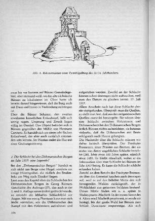 Abb. 1: Rekonstruktion einer Turmhügelburg des 13./14. Jahrhunderts.