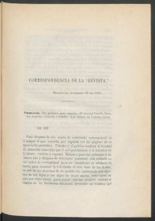 Correspondencia de la "Revista".