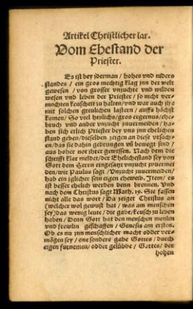 Vom Ehestand der Priester.