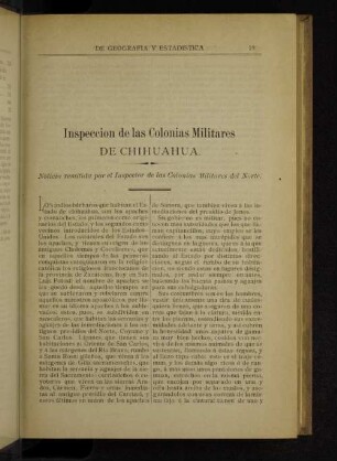 Inspeccion de las colonias militares de Chihuahua.