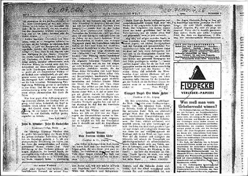 Essad Beys Artikel in der Zeitschrift Die literarische Welt 1931