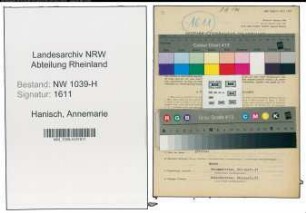 Entnazifizierung Annemarie Hanisch , geb. 18.10.1910 (Arzthelferin)