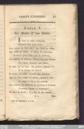 Fable I. Les Abeilles & leur Maître.