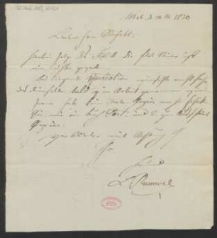 Brief an B. Schott's Söhne : 20.03.1820