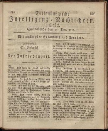L. Stück. Sonnabends: den 16. Dec. 1797.