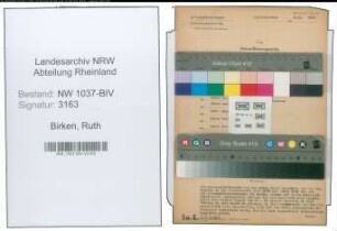 Entnazifizierung Ruth Birken , geb. 13.10.1904 (Kreissachbearbeiterin)